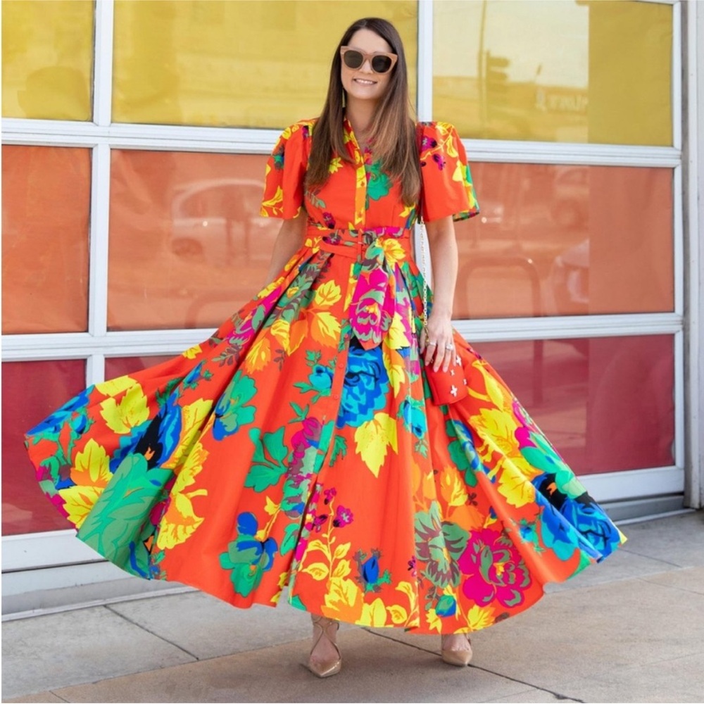 Christopher John Rogers Floral Shirt Dress
